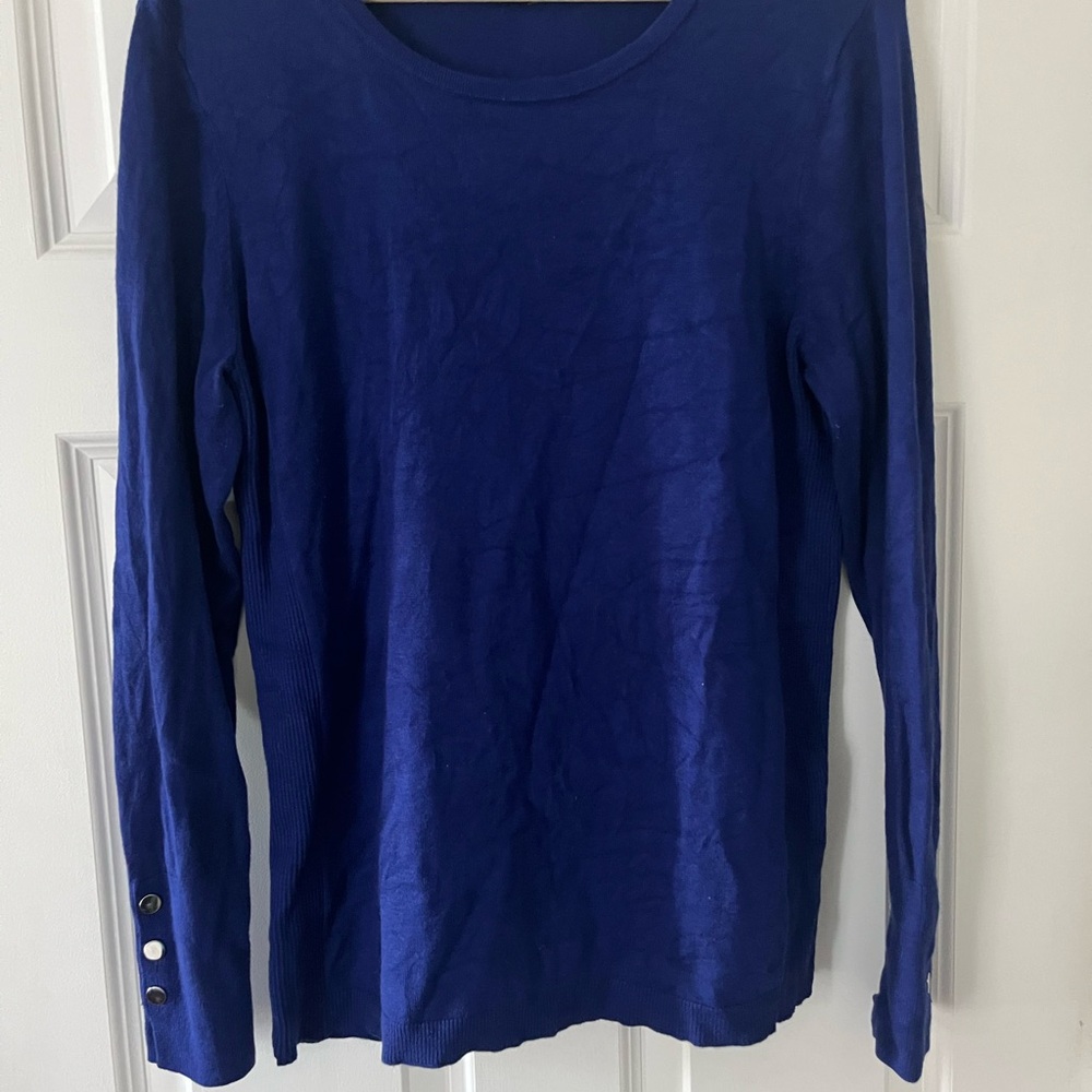 JM Collection Cobalt Blue Knit Top